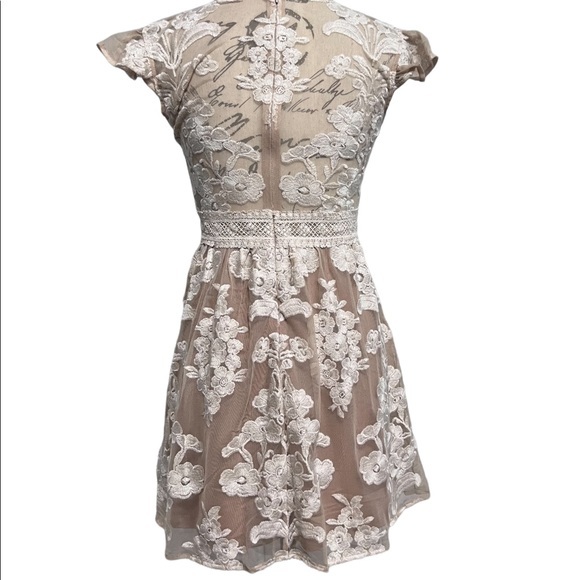 New For Love and Lemons Temecula Fit & Flare Mini dress Ivory size Small - Picture 14 of 16